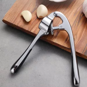 stainless steel garlic press, stainless steel garlic crusher, heavy duty garlic crusher